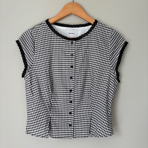 NEW Reformation Valetta Two Piece Matching Skirt Set Remy Check Gingham | US 4 - Picture 10 of 15